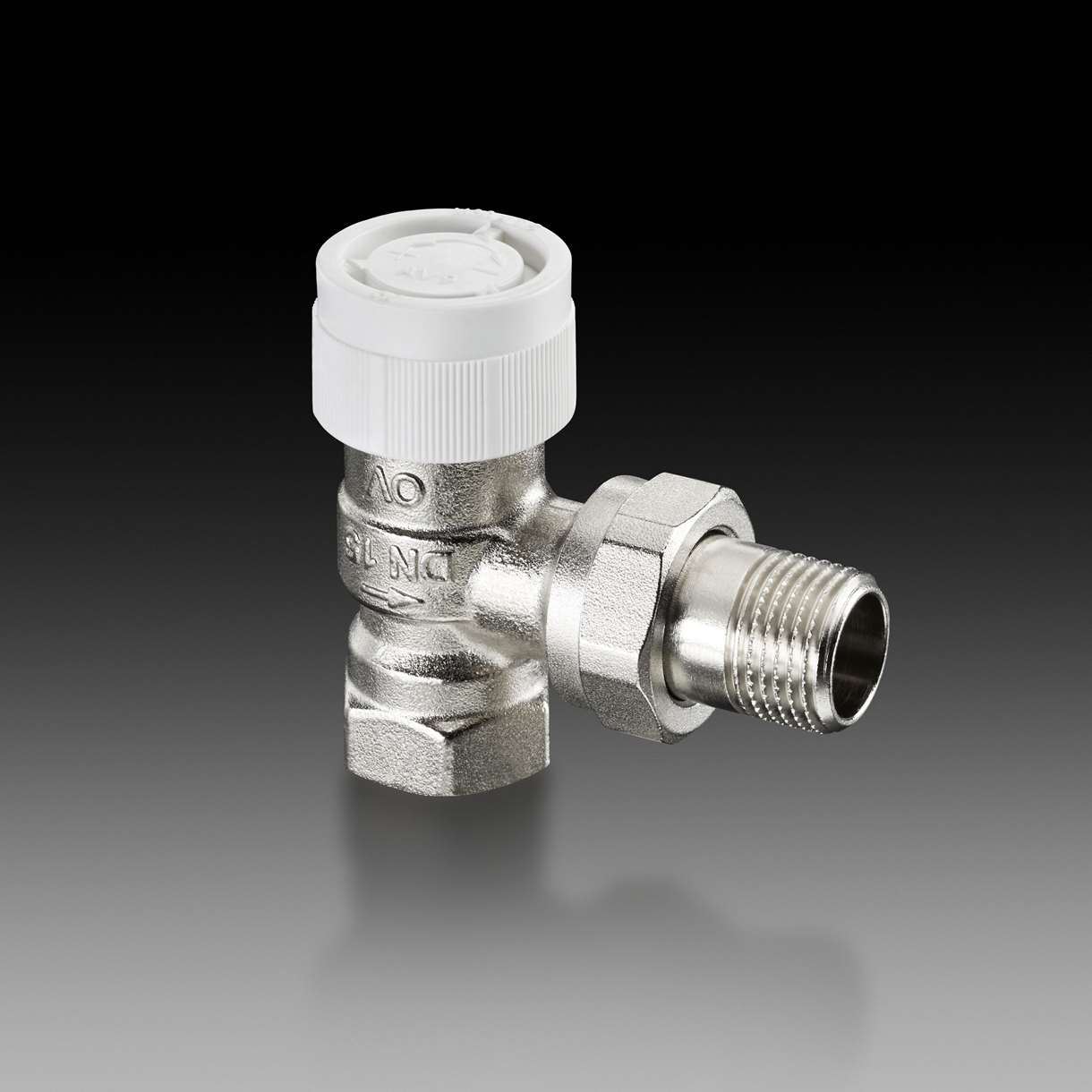 Термостатичний вентиль AV 9 кутовий DN 15, Rp ½ x R ½, PN 10